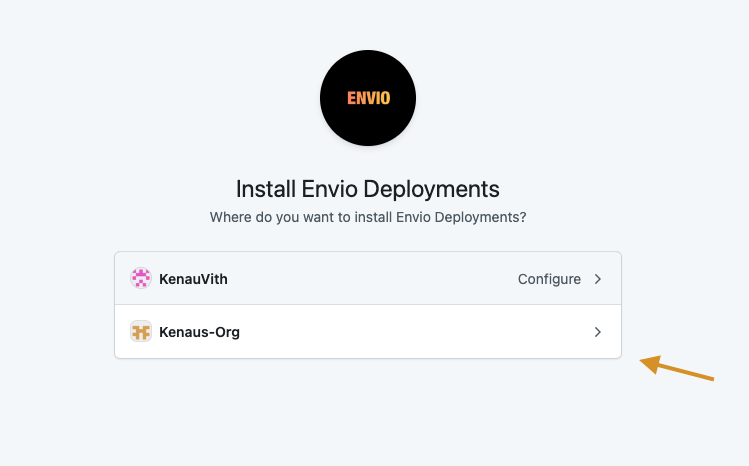 Install Envio Deployments Page